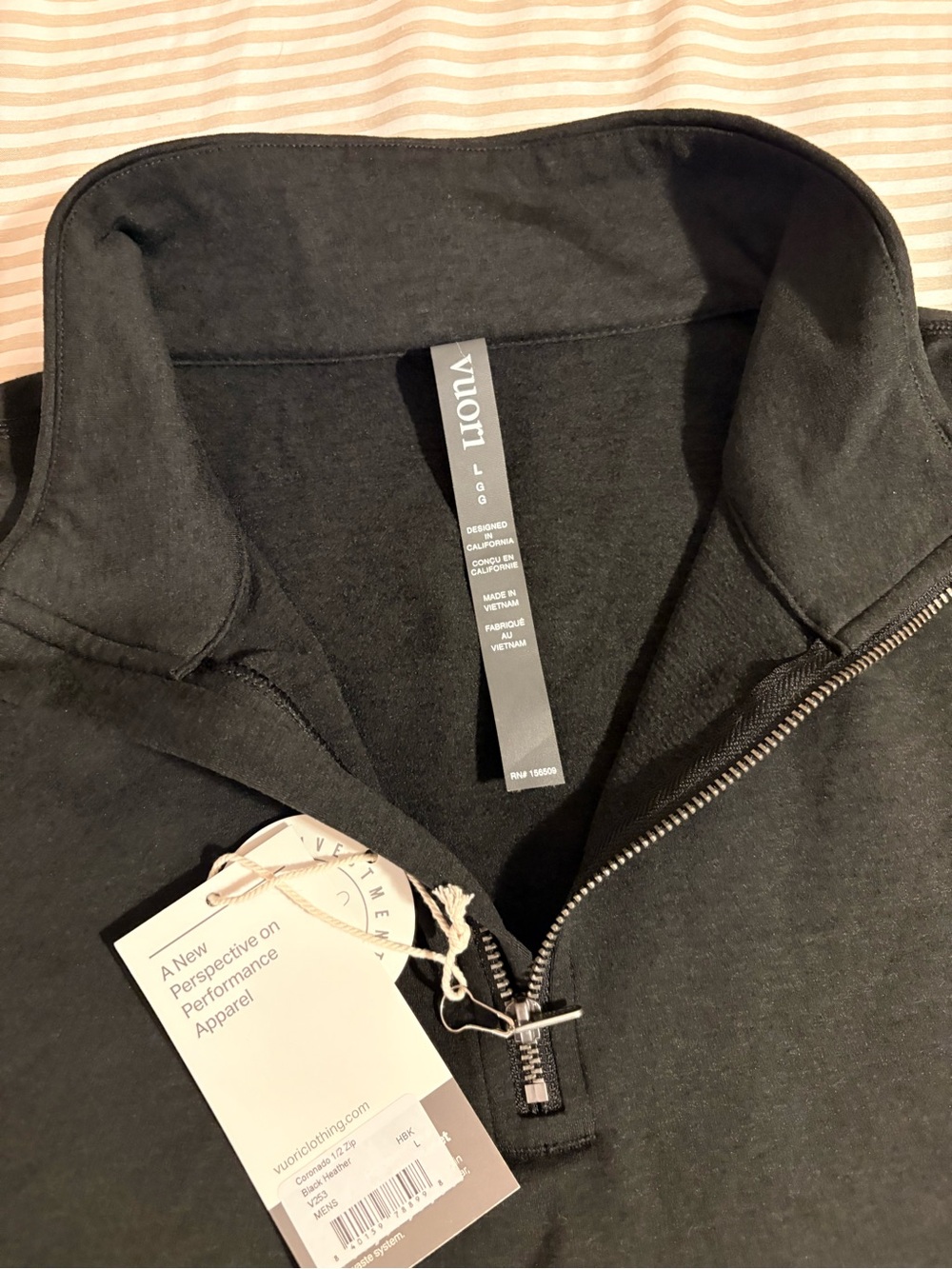Vuori Men's Black Quarter-Zip Pullover - Picture 3 of 3